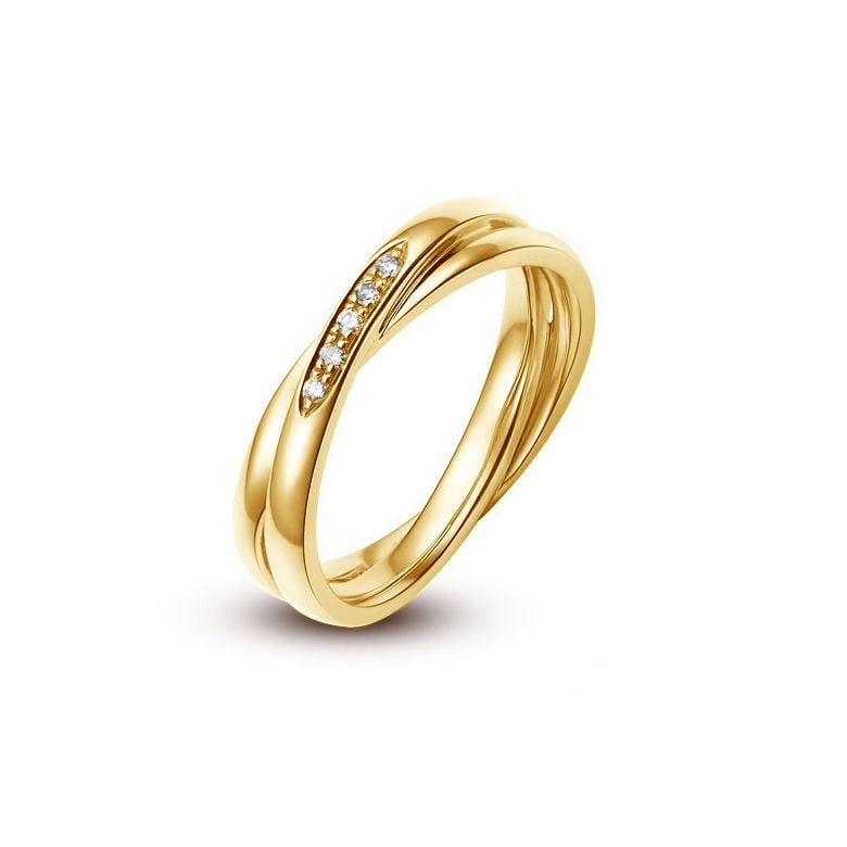 Alliance 2 anneaux or jaune Femme - Diamants | Jessica - 1