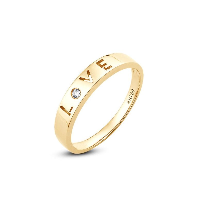 Alliance Love - Alliance femme or jaune - Diamant - 1