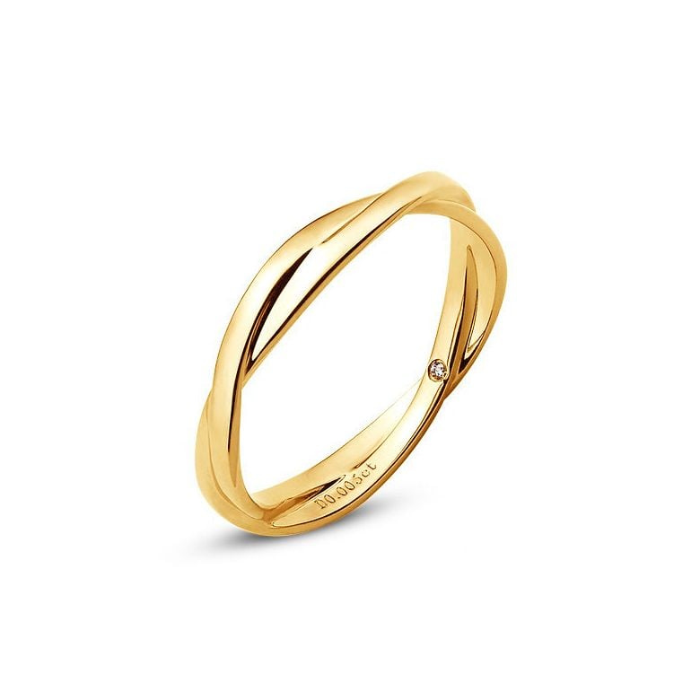 Alliance 2 anneaux - Alliance Femme - Or jaune - Diamant - 1