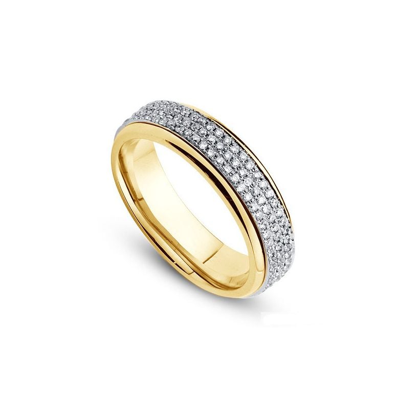 Joaillier alliance de fiançaille - Alliance Femme diamants et or jaune - 1