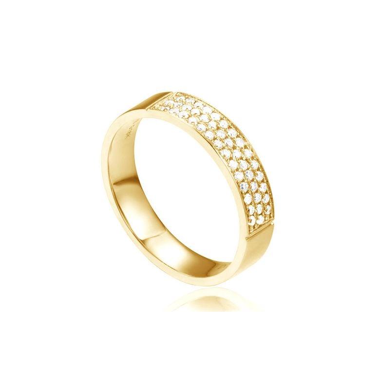 Alliance Or Jaune Narkisse - Alliance de Fiançaille en Diamant - Femme | Gemperles - 1