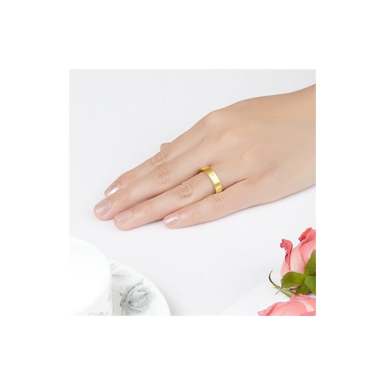 Alliance Mariage Homme Ramon I Or jaune Poli Brossé, Diamant - 7