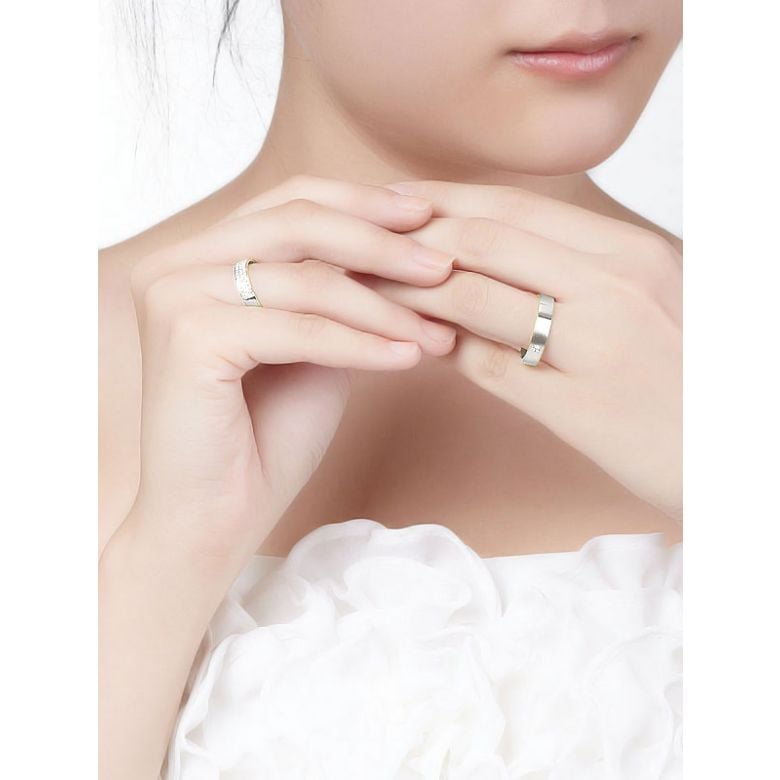 Alliances or blanc Couple - Sertissage diamants - 7