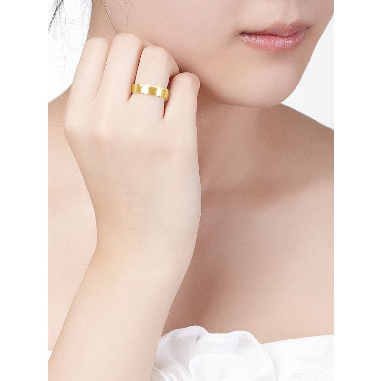 Alliance Prielle - Or Jaune Brossé 18cts pour Femme - Liseré de 19 Diamants | Gemperles - 5
