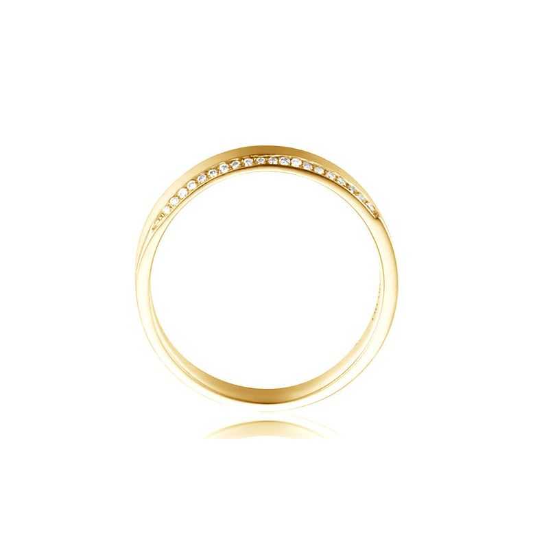 Alliance Brandon - Or Jaune Brossé 18cts pour Homme - Liseré de 19 Diamants | Gemperles - 4