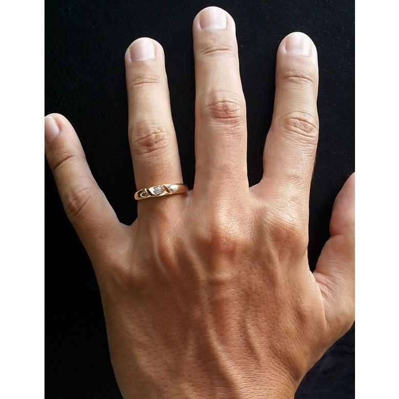 Bijoutier alliance de fiançaille - Alliance Femme diamant - Or rose - 4
