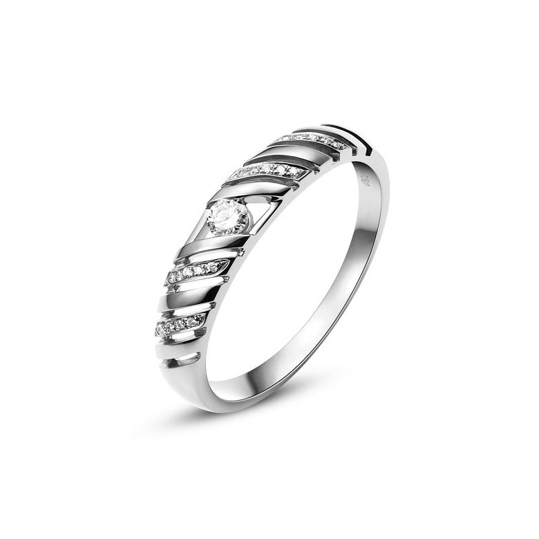 Alliance Femme. Platine. Diamants 0.089ct | Ricarda - 1