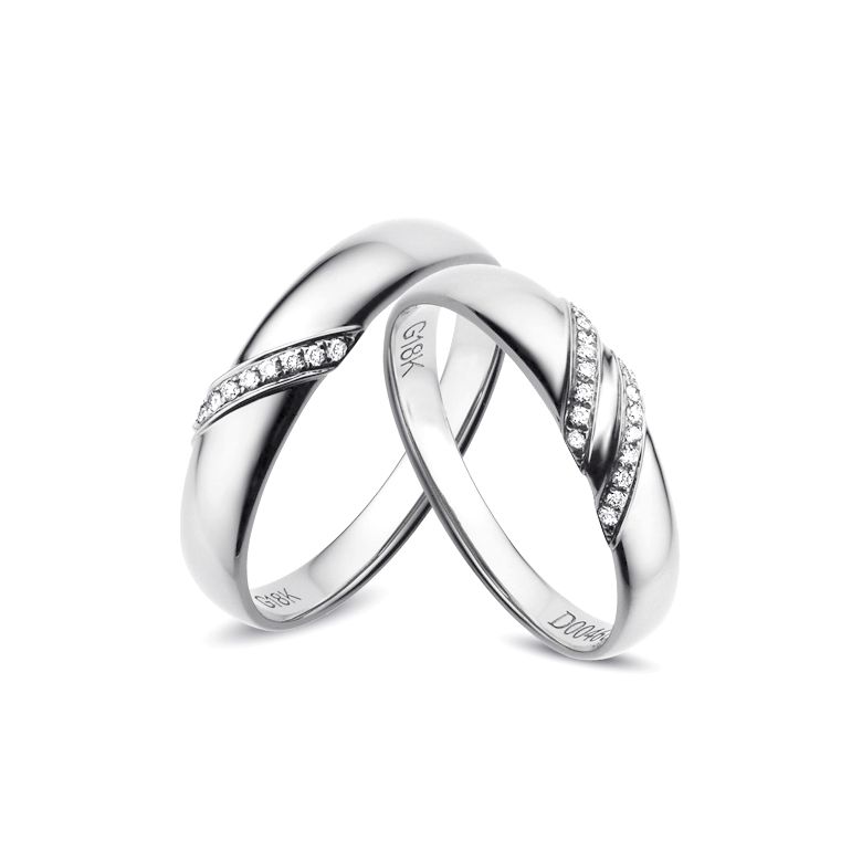 Alliances Or Blanc - Diamants  - 1