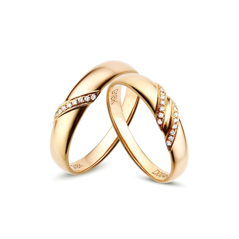 Alliances or mariage - Alliances diamants - Or jaune, Couple 0.07ct - 1