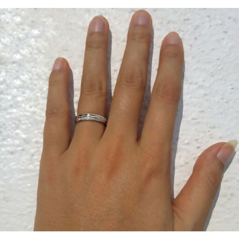 Alliance Femme. Platine. Diamants 0.11ct - 3