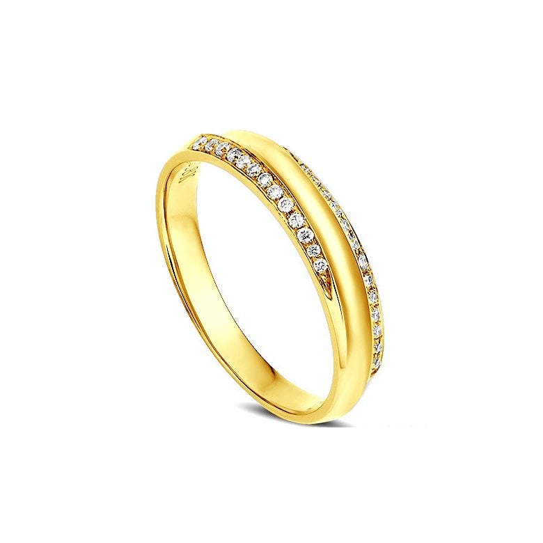 Alliance Femme. Or jaune. Diamants 0.11ct - 1