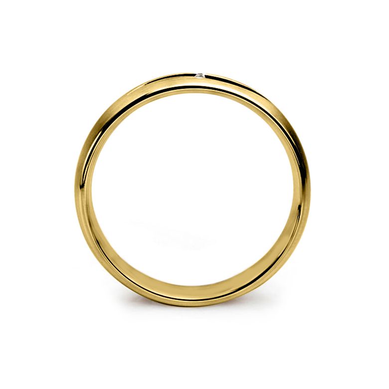 Alliance diamant or jaune - Lignes pures et découpées - Femme - 3