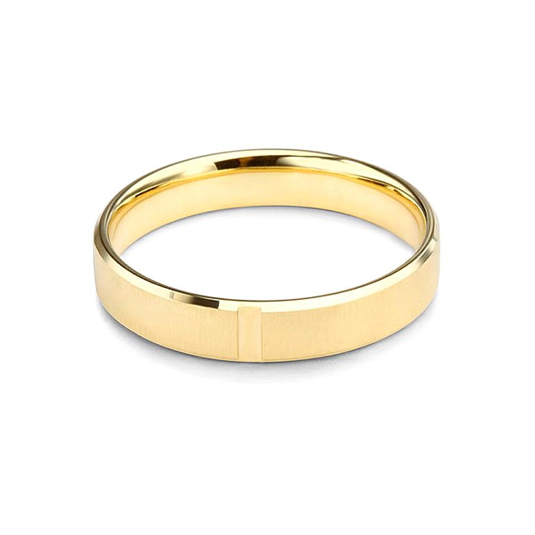 Alliance d'exception Homme - Ruban plat brossé et mate - Or jaune | Cynan - 3