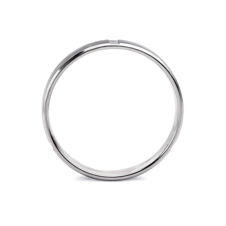 Alliance d'exception Homme - Ruban plat brossé et mate - Or blanc | Cynan - 6