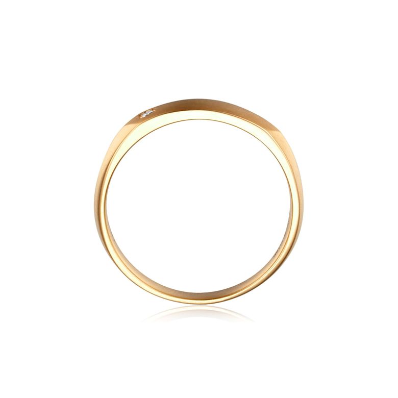 Alliance biseautée homme. Or jaune, diamant serti clos | Karasek - 4
