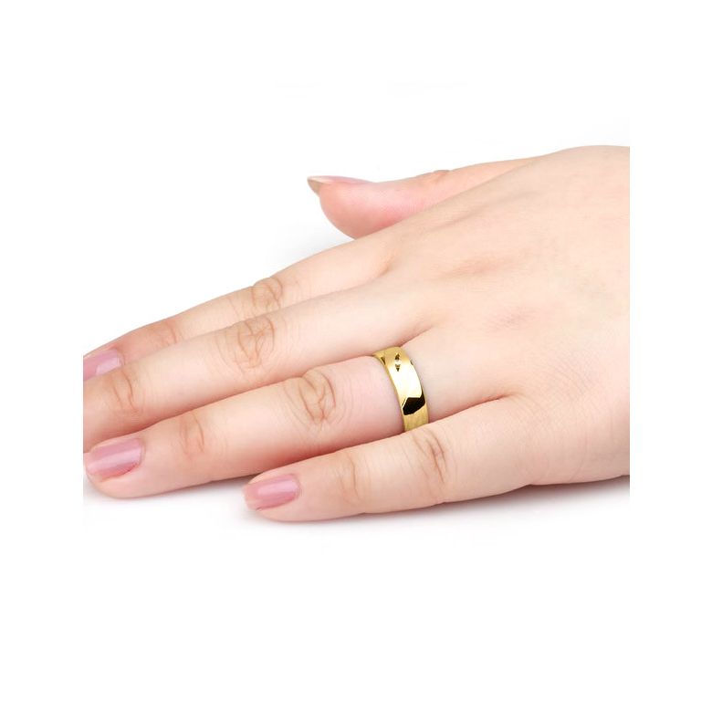 Alliance homme - Lignes fluides or jaune, diamant - Polie, brossée - 3