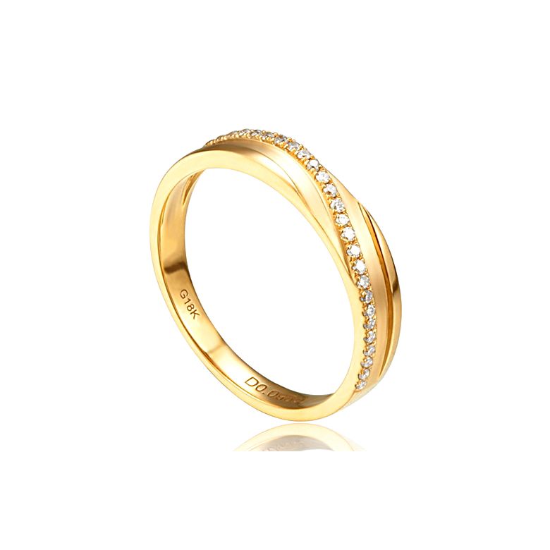 Bague alliance de prestige. Symbole d'union. Or jaune, diamants - 1