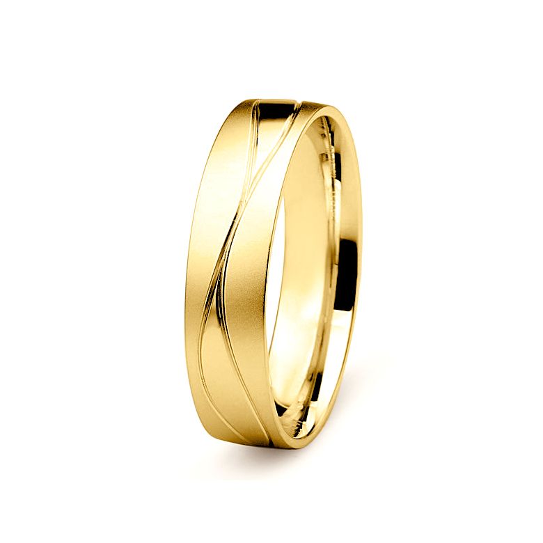 Alliance Homme lignes enchevêtrées - Or jaune 18 carats - 1