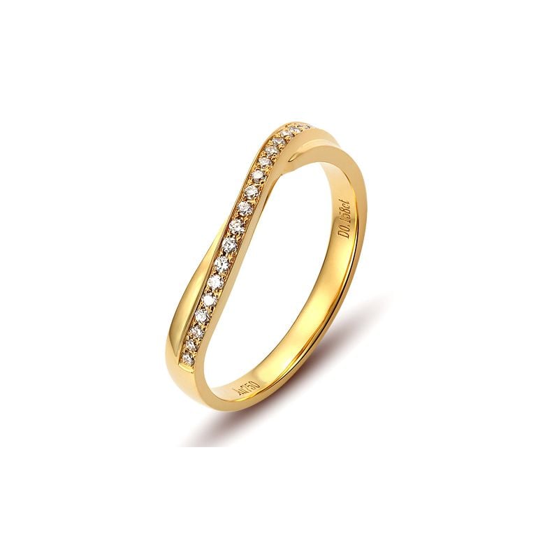 Alliance diamants ondulation précieuse - Alliance pour femme or jaune | Métis - 1