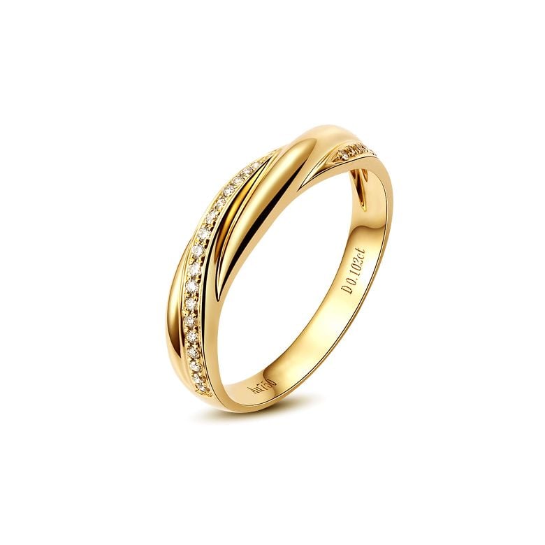 Alliance diamants mouvement du coeur. Puissance des sentiments. Or jaune | Volutina - 1