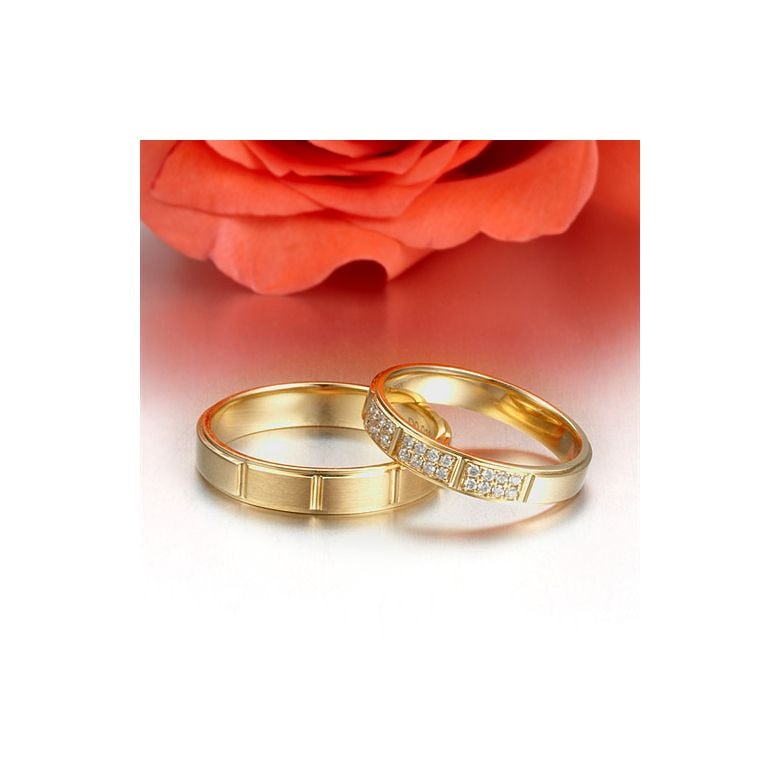 Alliances or mariage - Alliances diamants - Or jaune, Couple 0.13ct - 3