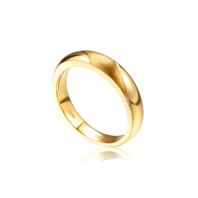Alliance biseautée homme - Or jaune - diamant serti clos | Autour de moi - 1