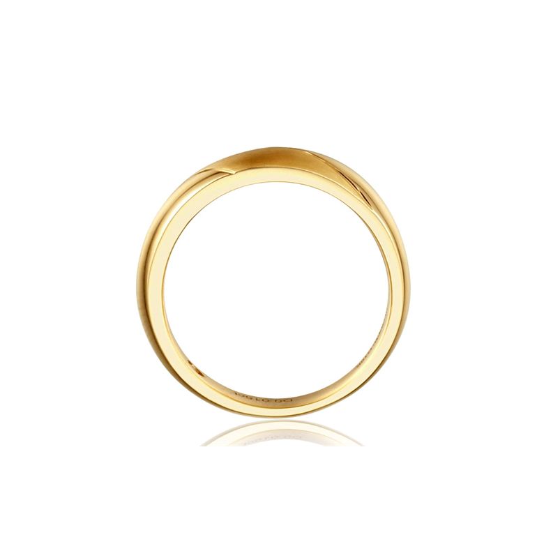 Alliance biseautée homme - Or jaune - diamant serti clos | Autour de moi - 4
