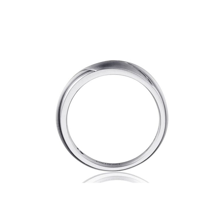 Alliance biseautée homme - Platine - diamant serti clos | Autour de moi - 4