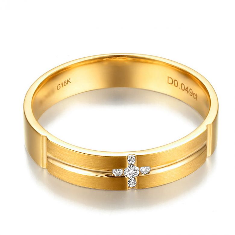 Alliance Homme. Or jaune 18 carats brossé et mate | Rodrigue  - 2