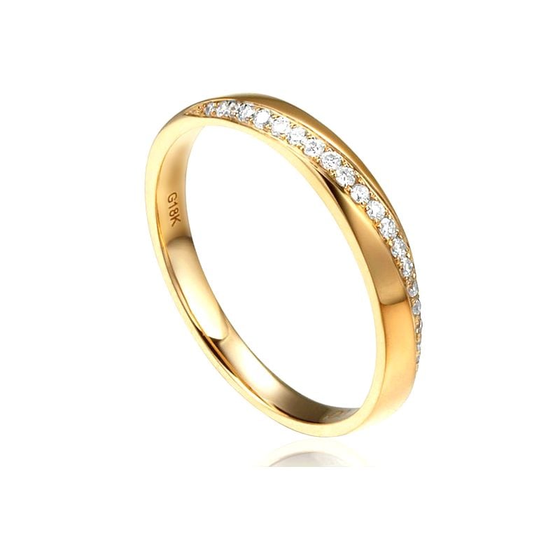 Alliance Femme Or jaune 18cts, diamants. Ondulation | Giovanna - 1
