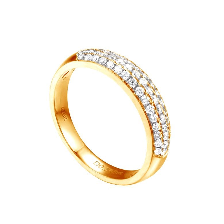 Alliance bombée Or jaune 18 carats. 49 diamants 0.375ct | Bérénice - 1