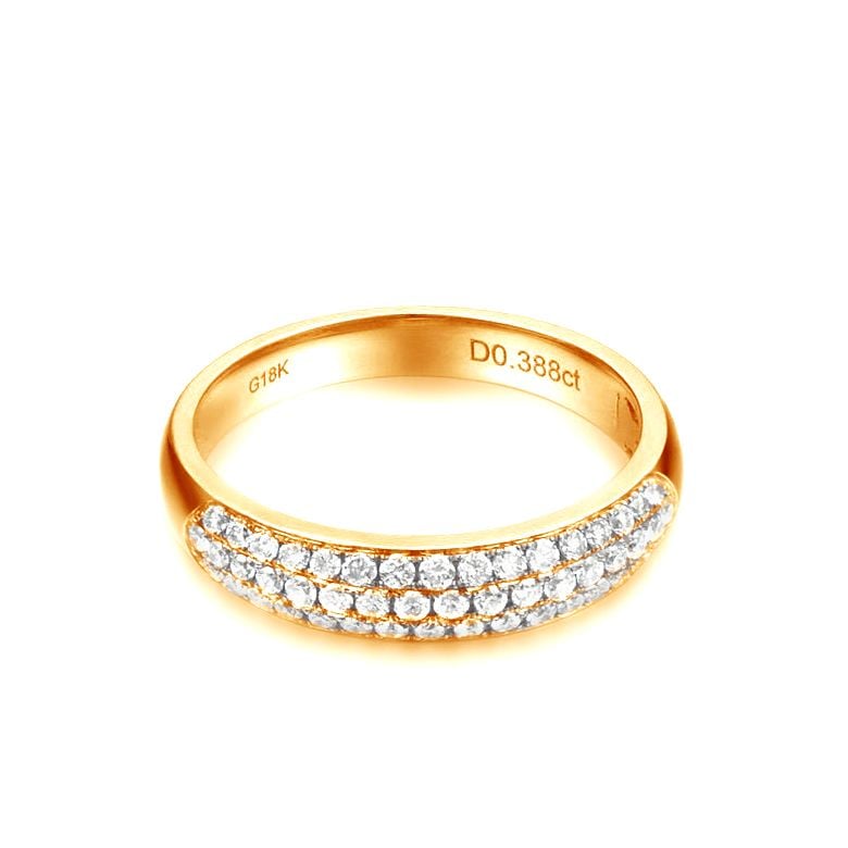 Alliance bombée Or jaune 18 carats. 49 diamants 0.375ct | Bérénice - 3