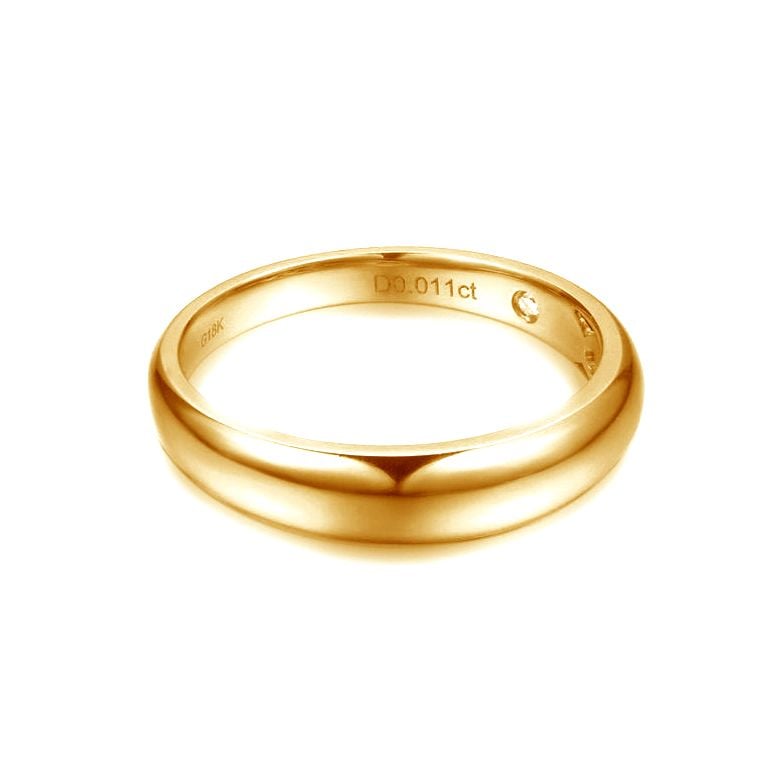 Alliance bombée Or jaune 18 carats Messieurs. 1 diamant 0.010ct | corey - 3