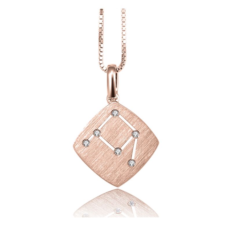 Pendentif constellation zodiacale - Signe de la balance - Or rose - 1