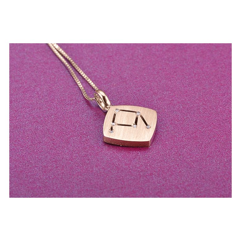 Pendentif constellation zodiacale - Signe de la balance - Or rose - 2