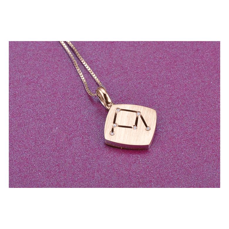 Pendentif constellation zodiacale - Signe de la balance - Or rose - 4