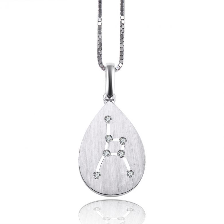 Pendentif astrologique - Constellation du cancer - Or blanc, diamants - 1
