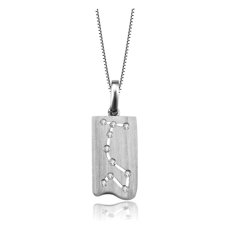 Pendentif scorpion or blanc - Constellation du zodiaque - Diamants - 1