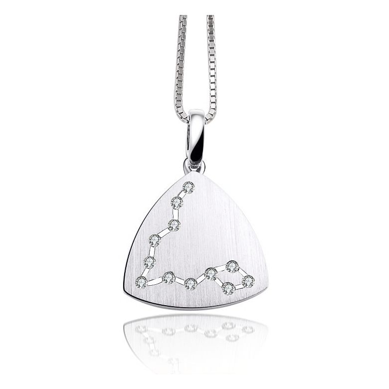 Pendentif constellation du zodiaque - Signe du poisson - Or blanc - 1