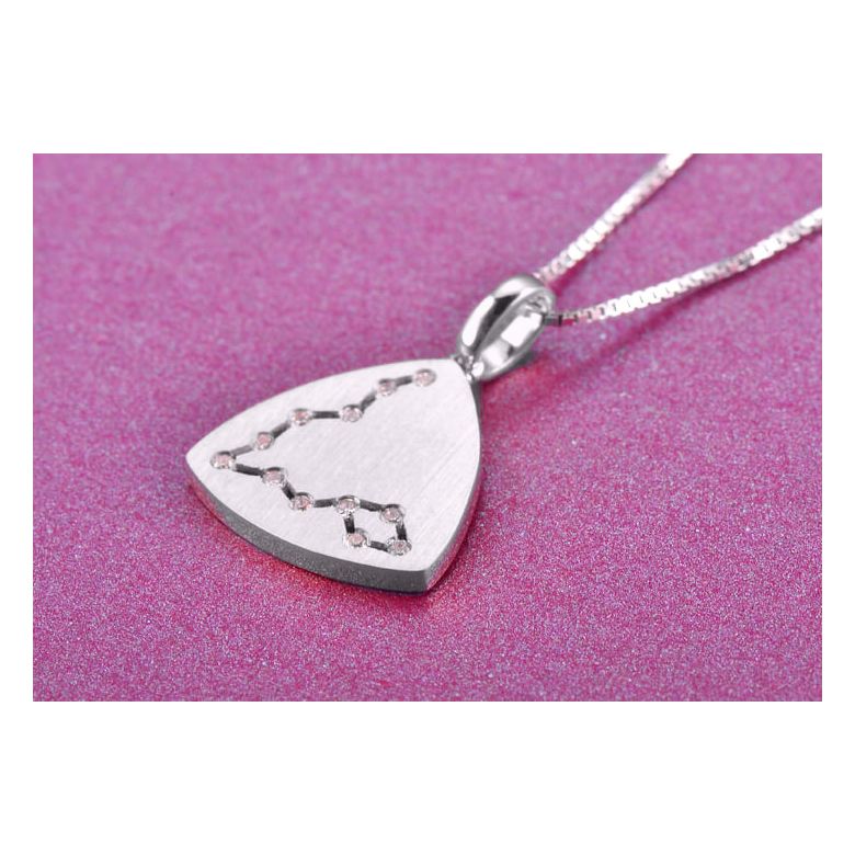 Pendentif constellation du zodiaque - Signe du poisson - Or blanc - 2