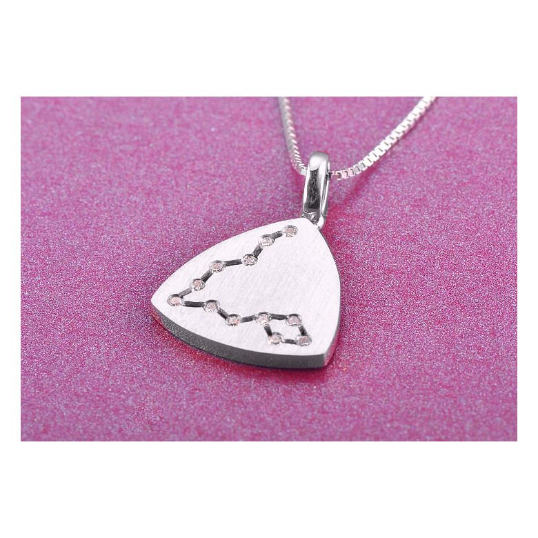 Pendentif constellation du zodiaque - Signe du poisson - Or blanc - 3