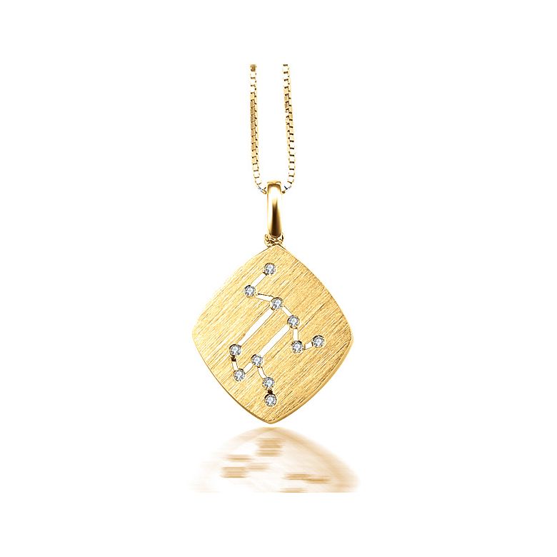 Pendentif astrologique - Constellation du lion - Or jaune, diamants - 1