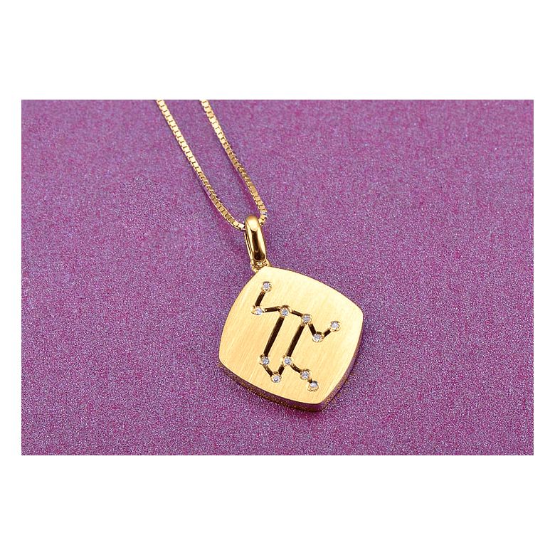 Pendentif astrologique - Constellation du lion - Or jaune, diamants - 3