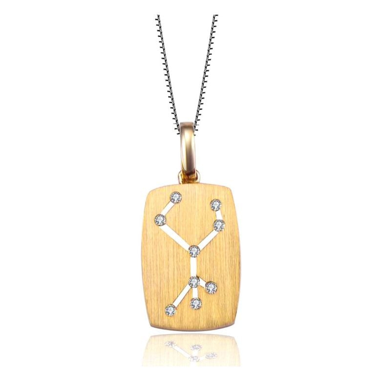 Pendentif or jaune signe de la vierge - constellation zodiaque - 1