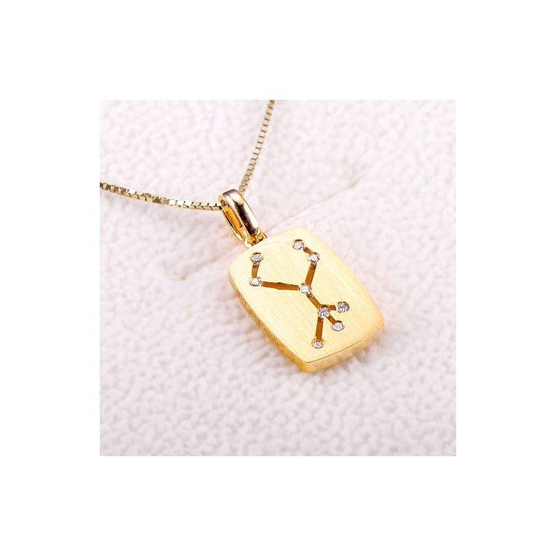 Pendentif or jaune signe de la vierge - constellation zodiaque - 2