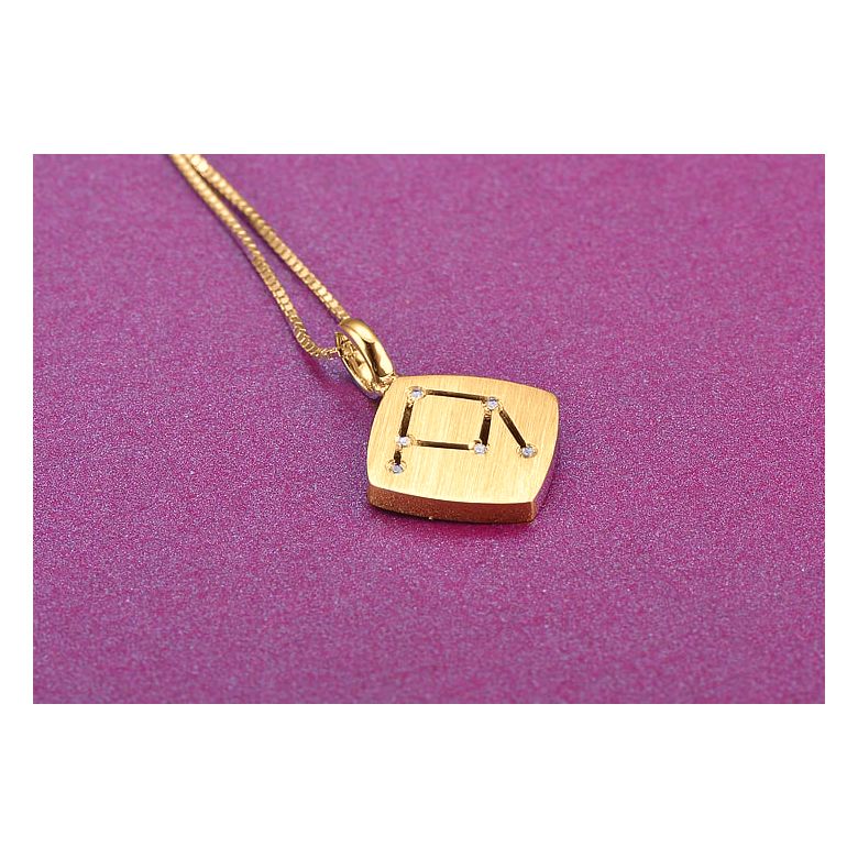 Pendentif constellation zodiacale - Signe de la balance - Or jaune - 2
