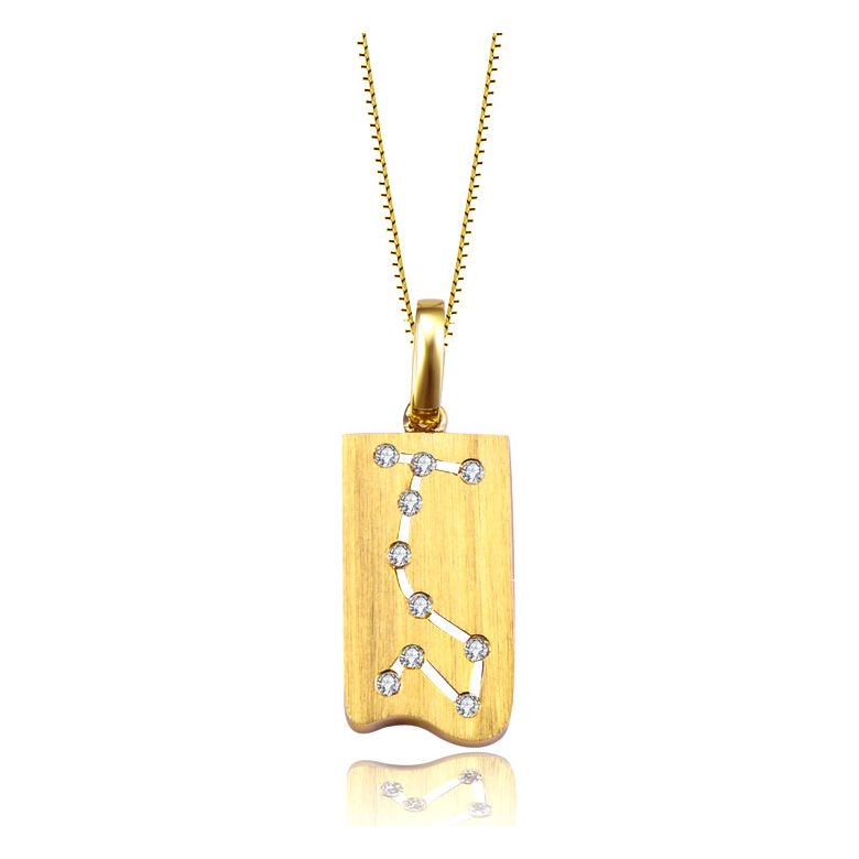 Pendentif zodiaque scorpion or jaune - Constellation - Diamants - 1