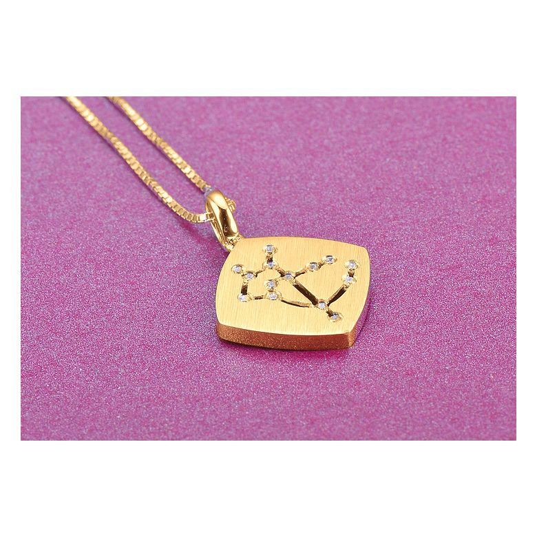 Pendentif zodiaque - Constellation sagittaire - Or jaune, diamants - 2