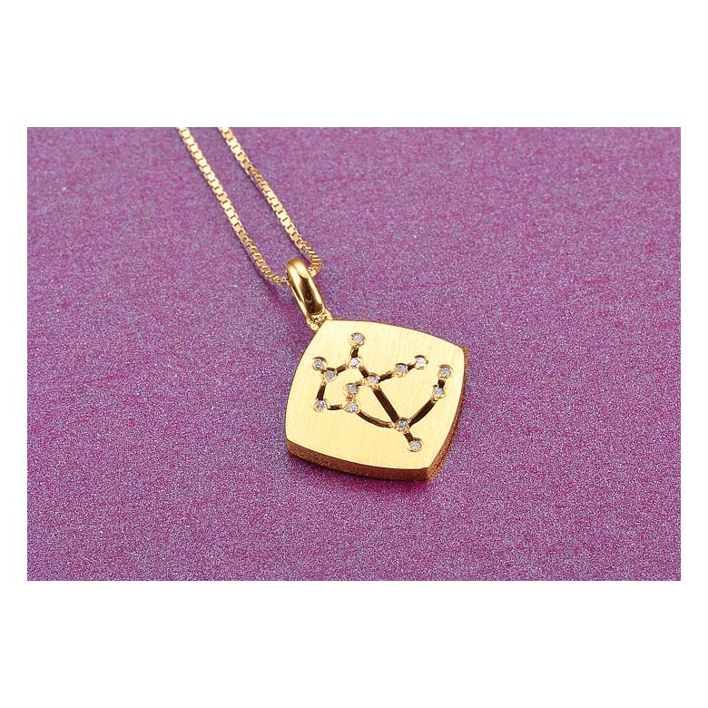 Pendentif zodiaque - Constellation sagittaire - Or jaune, diamants - 3