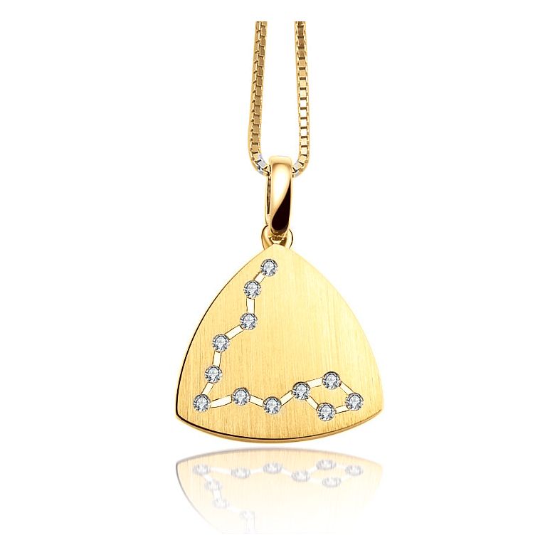 Pendentif constellation du zodiaque - Signe du poisson - Or jaune - 1